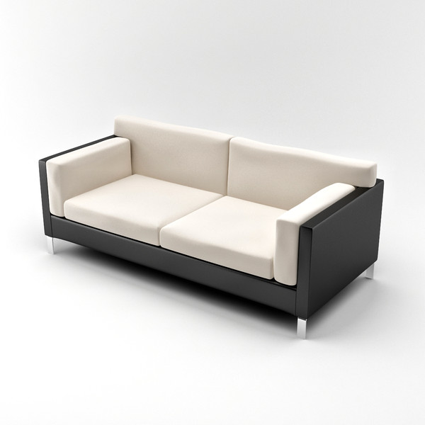 3d model modern couch leather fabric - Couch 03 by lajhar